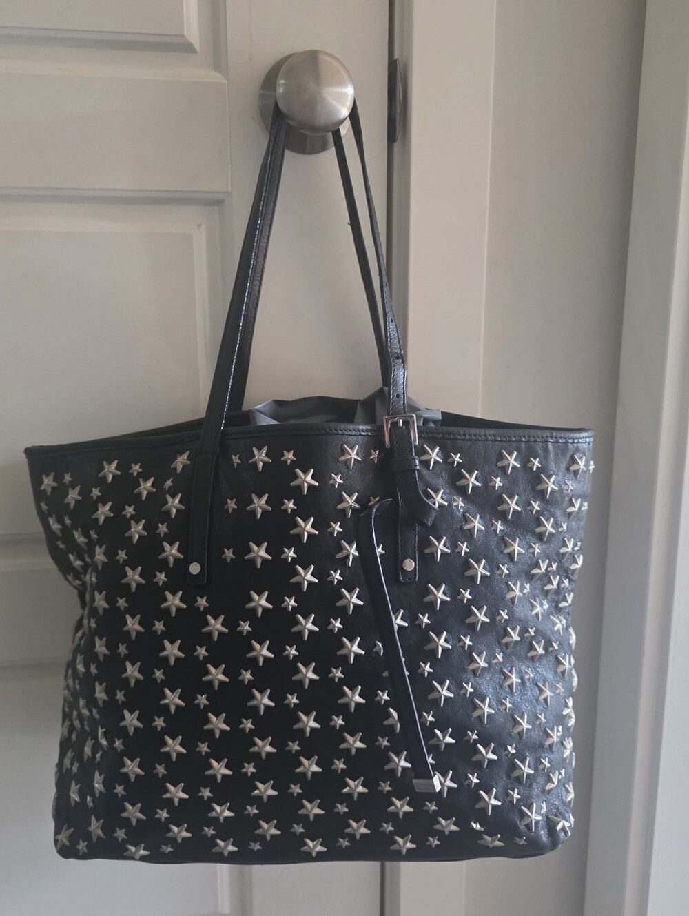 Jimmy Choo Black Studded Star Tote Bag